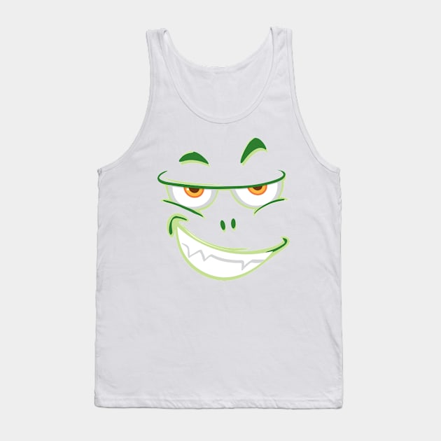 intimidate green monster face Tank Top by HITAM MANIS PRO